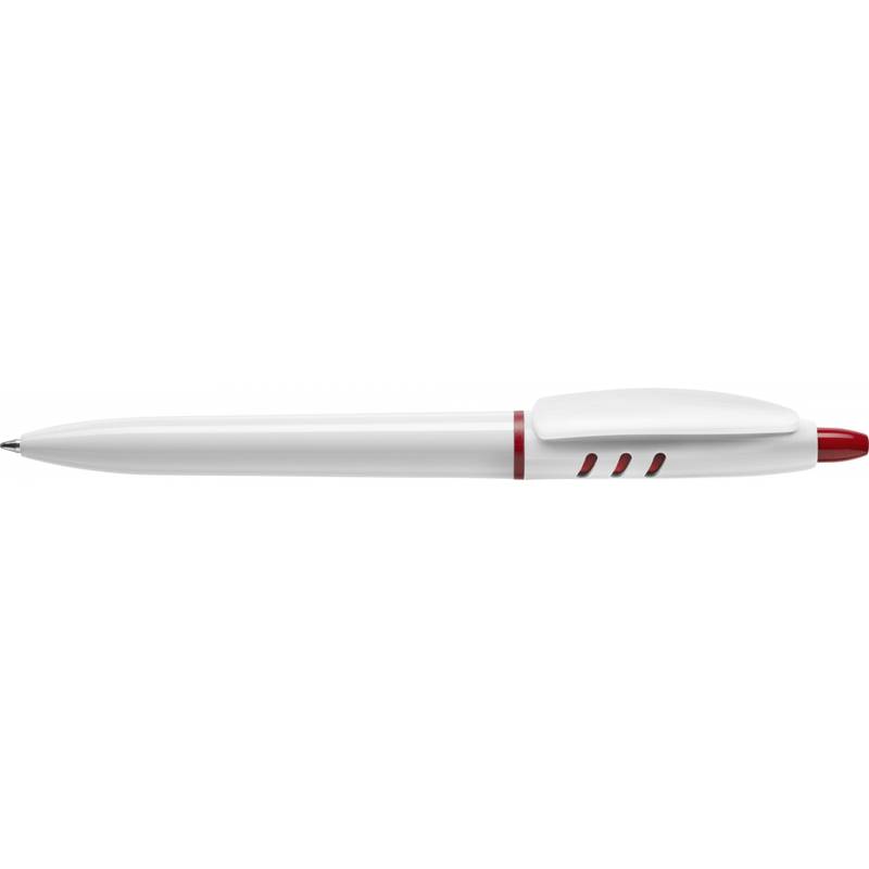 Plastové guľôčkové pero Stilolinea S30, biela / červená